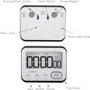 Digital Kitchen Timer Magnetic Loud Alarm, Large LCD Screen Silent/Beeping Multi-Function for Teachers Classroom Kids, Black