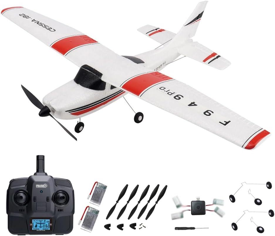 RC Airplane F949pro RC Plane 1020 Motor 3CH 2.4GHZ EPP RC Plane for Adults CESSNA-182 3D6G Gyroscope RTF RC Glider Planes with 2 Batteries Replaceable Parts (2BSL)
