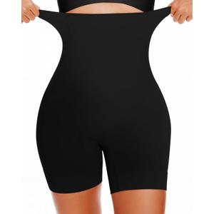 BESTENA Shapewear Shorts,High Waisted Shapewear for Women Tummy Control,Seamless Body Shaper Shorts Thigh Slimmer (Black)