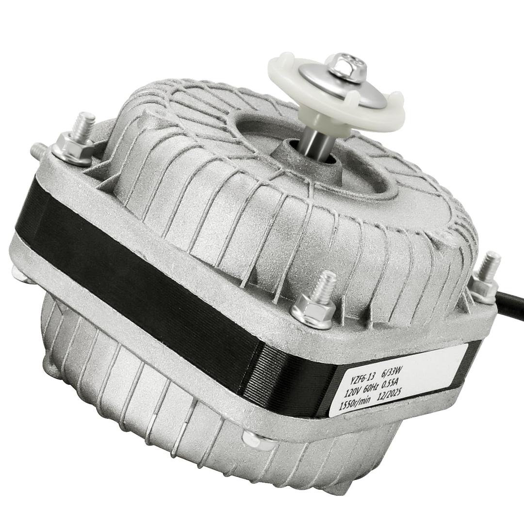 YZF6-13 Condenser Fan AC Motor 1550 RPM 120V 60HZ 33W 0.55A, 1759-686 Evaporator Fan Motor Compatible with Small Ventilation Equipment, Refrigeration Equipment Radiator Evaporator