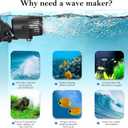 AQQA Aquarium Wave Maker,3W/5W/10W/15W Suction Cup Fish Tank Single Powerhead Pump，110V/60Hz Ultra Quiet Submersible Circulation Pump,360°Adjustable For Freshwater Saltwater Black