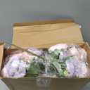 Zeyune 6 Sets Mason Jar Flowers Centerpiece Table Decorations,Purple,Pink | Faux Flowers with Vase,Artificial Peony Baby's Breath Bouquets,Farmhouse Rustic Decor,Gifts for Home Wedding Holiday