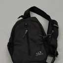 WATERFLY Crossbody Sling Backpack Sling Bag Travel Hiking Chest Bag Daypack (Black
