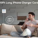 iPhone 17 16 15 Charger Fast Charging, 10 FT iPhone 17 Pro Max Charging Cable(65W/3A) Long USB C 10FT Cord with 20W PD Fast iPhone 17 Pro Max Charger Block for iPhone 17/17 Pro Max/17 Air/16/15 Series (Blue)