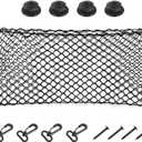 Car Rear Cargo Net, Adjustable Elastic Storage Organizer Net, Trunk Cargo Storage Net, Universal Fit for Car, Vehicle, SUV (35.4"x15.8")