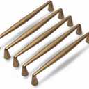 5PCS Solid Antique Brass Cabinet Pulls, Zinc Alloy Vintage Drawer Pulls for Kitchen, Dresser Handles for Bedroom, Easy to Install, 108mm/4.25inch