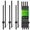 FOREHOGAR Metal Fence Post Black Splicing 6 feet, Pack of 8, T Posts for Fences Wire Mesh, No Dig Steel Stakes Fencing for Garden Yard Farm Outdoor Light Duty