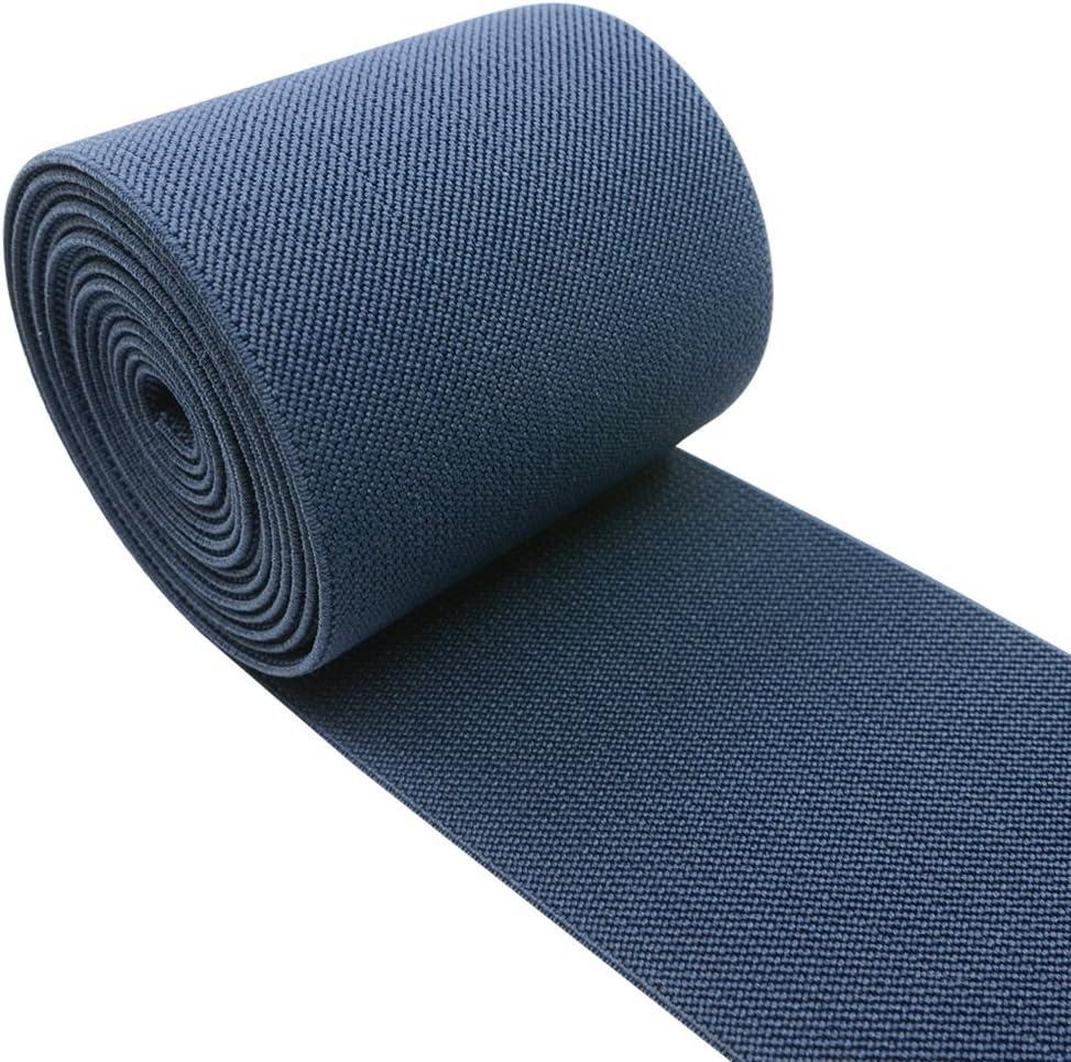 Strapcrafts 3-Inch Wide by 2-Yard Colored Woven Elastic Band,Navy Blue 14020