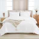 Andency California King Size Comforter Set with Sheets White - 7 Pieces Bed in a Bag Cal King Boho Tufted Lightweight Bedding Sets with Comforter, Sheets, Pillowcases & Shams