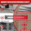 New 4 in 1 Router Milling Groove Bracket, Aluminum Alloy Router Circle Cutting Jig, Multifunctional RouterGuide for Cutting Circles, Adjustable RouterJig Tool for Woodworking (Rose Red)