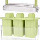 Popsicles Molds with Lid and Bin 9 Pieces Reusable Easy Release Entire Homemade Popsicle Molds Odorless Ice Pop Maker BPA Free (9 Grid Green)