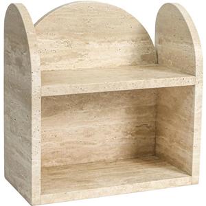 DUANYAN Travertine Shelf Bathroom Counter Organizers and Storage 2-Tier, 13"*6.3"*13.2"