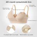 Vinfact 3 Pack Nursing Bras for Breastfeeding Seamless V Neck Maternity Bra Women Pregnancy Breastfeeding Bra (Gray, XL)