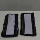 Andalus Genuine Sheepskin Car Seat Belt Cover Pad  Soft Fuzzy, Comfy Fluffy Seatbelt Covers, Shoulder Pad Neck Cushion Protector, Car Accessories for Woman, Man, Girl (Black, 2-Pack)