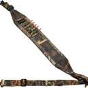 ZYLORA Rifle Sling with Shell Holders, Gun Sling with Swivels and Ammo Holder, Adjustable Rifle Sling with Storage Pocket and Thumb Loop, Rifle Accessories Hunting and Shooting (Camo)