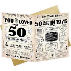 ZUDBBDSD Fifty Birthday Card For Man Women Large 50th Birthday Card For Dad Mom Happy 50th Birthday Party Decorations Best 50 Year Old Birthday Gifts Ideas,Set of 4