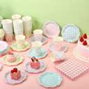 Yungyan 216 Pcs 72 Guests Pastel Gingham Party Supplies 6 Inch Plaid Paper Plates and 9 oz Cups and Napkins Tableware Set for Birthday Bridal Shower BBQ Picnic Party Supplies Decoration