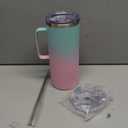 BJPKPK Insulated Coffee Mug with 2 Lids, 32oz Stainless Steel Insulated Tumbler with Handle, Double Wall Vacuum Coffee Cups, BPA Free Travel Mug for Coffee, Tea and Drinks, Marshmallow