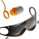 4 x FRESHME 3D Eye Mask with Ear Loop - Lash Extensions Blackout Blindfold Glasses Sleep Mask with Removable Ears Plugs for Sleeping Noise Cancelling Travel Airplane, Eye Cover for Women Men Side Sleeper