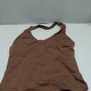 Tankaneo Womens Sexy Scoop Neck Halter Tops Backless Ruched Knit Tank Tops Summer Sleeveless Fitted Going Out Shirts (Brown, M)