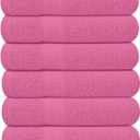 KAHAF COLLECTION Pack of 6 Bath Towels 27 x 54 Inches, 100% Cotton, Larger & Lighter Weight, Quicker to Dry, Super Soft and Absorbent, Perfect for Bathroom (Pink, Pack of 6 (27''x54''))