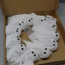 Light-Up Halloween Ghost Wreath, 12 Glowing White Spooky Halloween Wreaths for Front Door, Outdoor & Indoor Hanging Decoration for Wall Door, Halloweens Decor