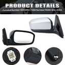 Right Passenger Silver Side Mirror Compatible with Honda Accord 2003-2007 Manual Folding Power Glass Alabaster Silver Metallic Door Mirrors Replace #HO1321152