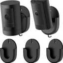 No Drill Wall Mount Compatible with Ring Stick Up Cam and Ring Indoor Cam, Strong Adhesive and No Screws Indoor Camera Mount(3Pack, Black)