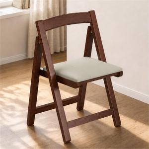 Wooden Folding Chair with Cushioned Seat, Portable Folding Dining Chair, Stackable Solid Wood Chair for Wedding, Events, Office, Kitchen, Patio, Garden, 1 Piece, Small