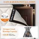 MAGZO Temperature Protection Insulated Door Curtain with Perspective Window, 34" x 82", Oxford Fill with Thicken Cotton, Insulation Cover Blanket for Winter/Cold Weather, Keep Warm in Winter, Beige