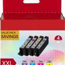 CLI-281XXL Printer Ink Cyan Magenta Yellow Photo Blue Replacement for Canon 281 Ink cartridges Combo Pack for Canon TR7520 TR8520 TR8600 TS6320 TR8622a TS6120 TS6220 TS8120 TS8220 TS9120C/M/Y/PB (4PK)