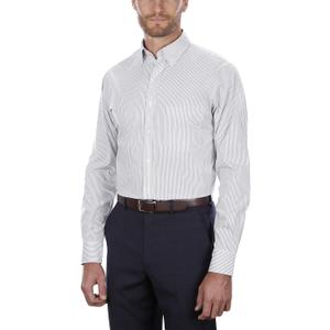 Van Heusen Men's Regular Fit Pinpoint Stripe Dress Shirt  (18" Neck 36"-37" Sleeve, Iced Grey)