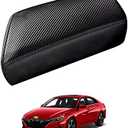 Autorder Center Console Cover for Hyundai Elantra 2021-2025 2026 Accessories Carbon Fiber Armrest Cover Anti-Scratch Leather Armrest Protector (Automatic Brake Only, Not for Handbrake)