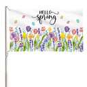 AVOIN colorlife Hello Spring Tulip Lavender House Flag 3x5 FT Double Sided, Seasonal Flower Large Banner Yard Outdoor Flag