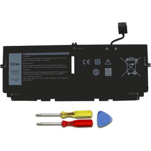 52Wh 722KK Laptop Battery Replacement for Dell XPS 13 9300 XPS 13 9310 XPS 13 9380 P117G P117G002 P117G001 Series Notebook 2XXFW FP86V WN0N0 0WN0N0 02XXFW 7.6V 6800mAh