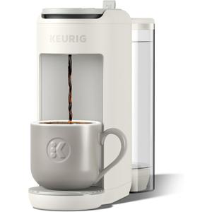 Keurig K-Mini Mate Plus Single-Serve K-Cup Pod Coffee Maker, Compact, 3 Cup Sizes, Brew Over Ice and Strong Button Features, 50 oz Removable Reservoir, Warm Stone (Small)