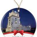 Lisbon Christmas Ornament, Christmas Ornaments Travel Souvenir Collection Gift for Family, Christmas Tree Ornament City Travel, Lisbon Travel Gift Xmas Holiday Printed on Both Sides