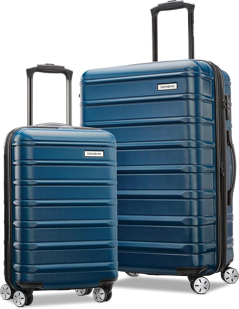 Samsonite Omni 2 Hardside Expandable Luggage with Spinner Wheels, 2-Piece Set (19/24), Lagoon Blue