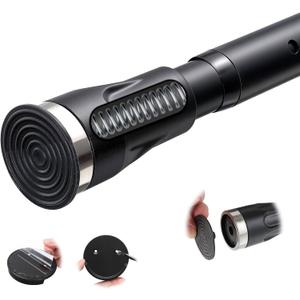 Tension Curtain Rod, 42 To 115 Inch Adjustable Heavy Duty Black Shower Curtain Rod For Bathroom Closet Windows