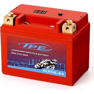 TPE Lithium Motorcycle Powersport Battery LiFePO4 Engine Start Battery 12.8V 2AH 220CCA with BMS (Smart Battery Management System) 2500-8000 Life Cycles TPE Lithium Motorcycle Powersport Battery LiFePO4 Engine Start Battery 12.8V 2AH 220CCA with BMS (Smart Battery Management System) 2500-8000 Life Cycles