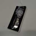 OLEVS Watches for Men, Mens Silver Watch Black Face,Mens Luxury Stainless Steel Dress Waterproof Men's Wrist Watch Chronograph Moon Phase Black Watches for Men with Date Relojes Para Hombres