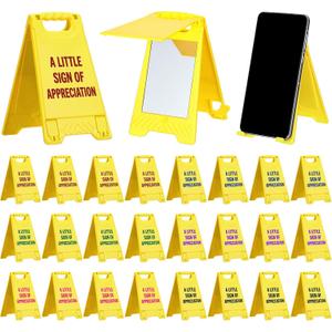 Sosation 24 Pcs Employee Appreciation Gifts Bulk A-shaped Warning Sign-style Phone Stand for Desk Office Worker Thank You Gift for Administrative Assistant Team Coworkers Staff Nurse Teacher Week