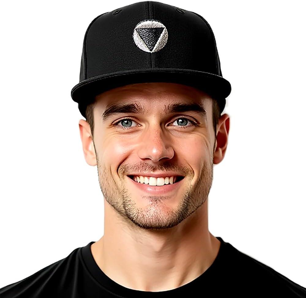 Hats for Boys - Snapback Hats for Men, Fitted Snap Back Brim Hat | Youth Flat Bill Hats, One Size (Black) 21-23 in - (One Size)