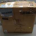 Home Office Chair No Arms with Wheels, Adjustable Height Small Desk Chair, PU Leather Mid Back 360 Swivel Computer Chair, Armless Modern Walnut Chair for Office, Reading Meeting Room(Beige) (MCM Style)