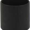 WGVI Matte Black Ceramic Cylinder Vase Width 6.5" Height 6", Flower Arrangements, Candle Holder, Terrarium Planter Pot, Storage Container Organizer, Pen Brush Holder, Table top Decor, 1 Piece