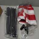 American Flag with Pole for House Outside, Including 5Ft Heavy Duty Flag Aluminum Poles Kit and 100% Polyester 3x5 ft US Flag, No Tangle Spinning Pole and Multi-Position Flag Pole Bracket