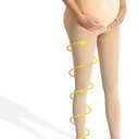 beister Maternity Medical Compression Tights, 20-30mmHg Graduated Support Pregnancy Legging with Button Elastic Band & Abdominal Protection, Footless High Waist Compression Pantyhose for Varicosity L