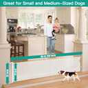 24 Inch Tall x 150 Inch Extra Wide Retractable Dog Gate for The House, Short Baby Gate to Step Over, Reinforced Mesh Puppy Gate for Doorways, Step Over Pet Gate for Stairs, Indoor/Outdoor, White