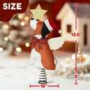 Dog Christmas Tree Topper with Hat Glitter Star & Wings Xmas Tree Ornament Brown Puppy Winter Holidays Home Decor