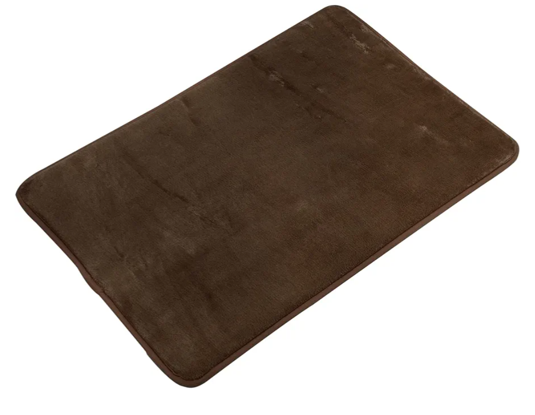 Solid Color Pattern Bathroom Rugs, Polyester Bath Mat, Machine Washable Brown 29.5x19.8